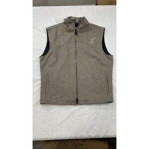Schaefer Outfitter Arena Vest Men's Small Brown  Wool Yoke Zip Lined Ft Worth